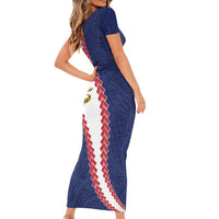 American Samoa Eagle Family Matching Short Sleeve Bodycon Dress and Hawaiian Shirt Polynesian Tribal Pattern Curve Style