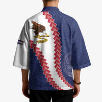 American Samoa Eagle Kimono Polynesian Tribal Pattern Curve Style