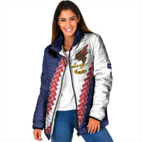 American Samoa Eagle Padded Jacket Polynesian Tribal Pattern Curve Style