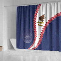 American Samoa Eagle Shower Curtain Polynesian Tribal Pattern Curve Style