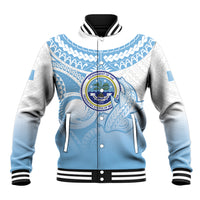 Micronesia Constitution Day Baseball Jacket Polynesian Tribal Tattoo Simple Style
