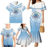 Micronesia Constitution Day Family Matching Mermaid Dress and Hawaiian Shirt Polynesian Tribal Tattoo Simple Style LT05 - Polynesian Pride