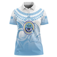 Micronesia Constitution Day Women Polo Shirt Polynesian Tribal Tattoo Simple Style