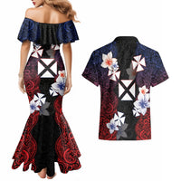 Wallis and Futuna Uvea Couples Matching Mermaid Dress and Hawaiian Shirt Victory Day With Frangipani LT05 - Polynesian Pride