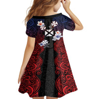 Wallis and Futuna Uvea Family Matching Long Sleeve Bodycon Dress and Hawaiian Shirt Victory Day With Frangipani LT05 - Polynesian Pride