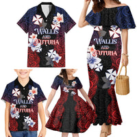 Wallis and Futuna Uvea Family Matching Mermaid Dress and Hawaiian Shirt Victory Day With Frangipani LT05 - Polynesian Pride