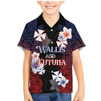 Wallis and Futuna Uvea Family Matching Mermaid Dress and Hawaiian Shirt Victory Day With Frangipani LT05 Son's Shirt Black - Polynesian Pride