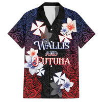 Wallis and Futuna Uvea Family Matching Off The Shoulder Long Sleeve Dress and Hawaiian Shirt Victory Day With Frangipani LT05 Dad's Shirt - Short Sleeve Black - Polynesian Pride