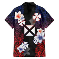 Wallis and Futuna Uvea Family Matching Off Shoulder Maxi Dress and Hawaiian Shirt Victory Day With Frangipani LT05 - Polynesian Pride