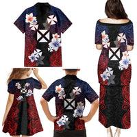 Wallis and Futuna Uvea Family Matching Puletasi and Hawaiian Shirt Victory Day With Frangipani LT05 - Polynesian Pride