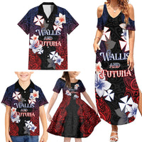 Wallis and Futuna Uvea Family Matching Summer Maxi Dress and Hawaiian Shirt Victory Day With Frangipani LT05 - Polynesian Pride