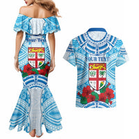 Personalised Fiji Ratu Sir Lala Sukuna Day Couples Matching Mermaid Dress and Hawaiian Shirt Hibiscus Tapa Pattern LT05 - Polynesian Pride