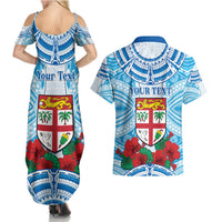 Personalised Fiji Ratu Sir Lala Sukuna Day Couples Matching Summer Maxi Dress and Hawaiian Shirt Hibiscus Tapa Pattern LT05 - Polynesian Pride
