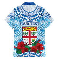 Personalised Fiji Ratu Sir Lala Sukuna Day Family Matching Short Sleeve Bodycon Dress and Hawaiian Shirt Hibiscus Tapa Pattern LT05 - Polynesian Pride
