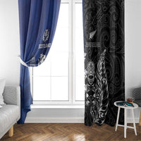 New Zealand And Scotland Rugby Window Curtain Maori Tiki With Thistle Together