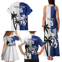 Fiji And Scotland Rugby Custom Family Matching Tank Maxi Dress and Hawaiian Shirt Fijian Palm Tree With Thistle Together LT05 - Polynesian Pride