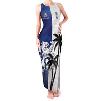 Fiji And Scotland Rugby Custom Family Matching Tank Maxi Dress and Hawaiian Shirt Fijian Palm Tree With Thistle Together LT05 Mom's Dress Blue - Polynesian Pride