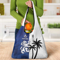 Fiji And Scotland Rugby Grocery Bag Fijian Palm Tree With Thistle Together