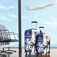 Fiji And Scotland Rugby Luggage Cover Fijian Palm Tree With Thistle Together
