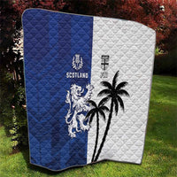 Fiji And Scotland Rugby Quilt Fijian Palm Tree With Thistle Together