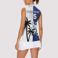 Fiji And Scotland Rugby Custom Women Sleeveless Polo Shirt Fijian Palm Tree With Thistle Together