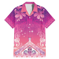 New Zealand Matariki Family Matching Mermaid Dress and Hawaiian Shirt Maori Marae Purple Galaxy LT05 Dad's Shirt - Short Sleeve Purple - Polynesian Pride