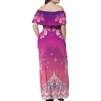 New Zealand Matariki Family Matching Off Shoulder Maxi Dress and Hawaiian Shirt Maori Marae Purple Galaxy LT05 - Polynesian Pride