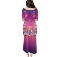 New Zealand Matariki Family Matching Puletasi and Hawaiian Shirt Maori Marae Purple Galaxy LT05 - Polynesian Pride