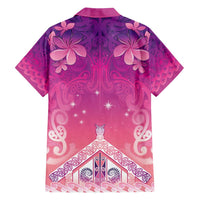 New Zealand Matariki Family Matching Short Sleeve Bodycon Dress and Hawaiian Shirt Maori Marae Purple Galaxy LT05 - Polynesian Pride