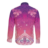 New Zealand Matariki Long Sleeve Button Shirt Maori Marae Purple Galaxy LT05 - Polynesian Pride