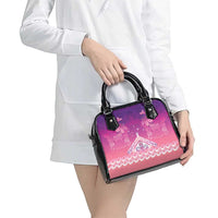 New Zealand Matariki Shoulder Handbag Maori Marae Purple Galaxy