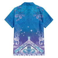 New Zealand Matariki Family Matching Short Sleeve Bodycon Dress and Hawaiian Shirt Maori Marae Cyan Galaxy LT05 - Polynesian Pride