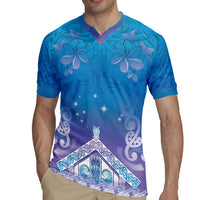 New Zealand Matariki Rugby Jersey Maori Marae Cyan Galaxy LT05 - Polynesian Pride