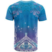 New Zealand Matariki T Shirt Maori Marae Cyan Galaxy LT05 - Polynesian Pride