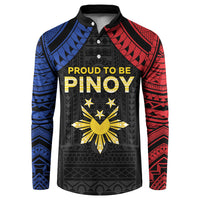Philippines Independence Day Button Sweatshirt Proud To Be Pinoy