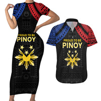 Philippines Independence Day Couples Matching Short Sleeve Bodycon Dress and Hawaiian Shirt Proud To Be Pinoy
