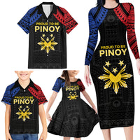 Philippines Independence Day Family Matching Long Sleeve Bodycon Dress and Hawaiian Shirt Proud To Be Pinoy LT05 - Polynesian Pride