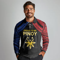 Philippines Independence Day Long Sleeve Polo Shirt Proud To Be Pinoy