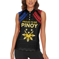 Philippines Independence Day Women Sleeveless Polo Shirt Proud To Be Pinoy