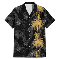 Hawaiian Honu And Surfboards Family Matching Mermaid Dress and Hawaiian Shirt Gold Style LT05 Dad's Shirt - Short Sleeve Gold - Polynesian Pride