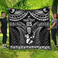 Custom New Zealand Maori Tiki Rugby Quilt Go Aotearoa Maori Pattern LT05 - Polynesian Pride