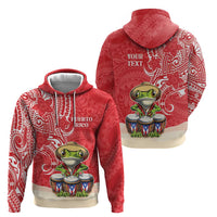 Personalized Puerto Rico Zip Hoodie Coqui Frog With Polynesian Pattern - Polynesian Pride