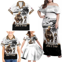Hawaii Veterans Day Family Matching Off Shoulder Maxi Dress and Hawaiian Shirt Honor The Fallen Flag Grunge Style LT05 - Polynesian Pride