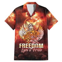 Hawaii Veterans Day Family Matching Mermaid Dress and Hawaiian Shirt May We Never Forget Freedom Isn't Free LT05 Dad's Shirt - Short Sleeve Red - Polynesian Pride