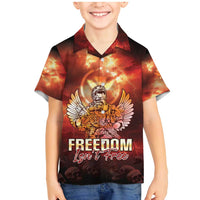 Hawaii Veterans Day Family Matching Mermaid Dress and Hawaiian Shirt May We Never Forget Freedom Isn't Free LT05 Son's Shirt Red - Polynesian Pride