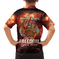 Hawaii Veterans Day Family Matching Short Sleeve Bodycon Dress and Hawaiian Shirt May We Never Forget Freedom Isn't Free LT05 - Polynesian Pride