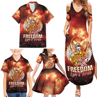 Hawaii Veterans Day Family Matching Summer Maxi Dress and Hawaiian Shirt May We Never Forget Freedom Isn't Free LT05 - Polynesian Pride