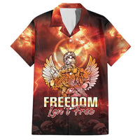 Hawaii Veterans Day Family Matching Tank Maxi Dress and Hawaiian Shirt May We Never Forget Freedom Isn't Free LT05 Dad's Shirt - Short Sleeve Red - Polynesian Pride