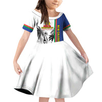 New Caledonia Armistice Day Family Matching Off Shoulder Short Dress and Hawaiian Shirt Lest We Forget Flag Style LT05 Daughter's Dress Navy - Polynesian Pride