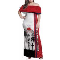 Wallis and Futuna Armistice Day Family Matching Off Shoulder Maxi Dress and Hawaiian Shirt Lest We Forget Flag Style LT05 Mom's Dress White - Polynesian Pride